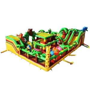adult commercial inflatable fun city Forest Zoo jungle bounce house for sale