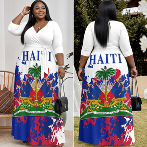 Abito lungo essenziale da donna curvy, casual e confortevole, elasticizzato, taglie forti, stile haitiano, il più venduto del 2026 per <span class=keywords><strong>donne</strong></span> <span class=keywords><strong>formose</strong></span> - Product Image 1
