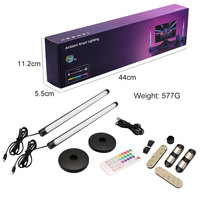 Lámpara LED de Colores con Control Remoto y Aplicación, Luz de Ambiente Musical con Reconocimiento de Ritmo para Decoración de Escritorio de Computadora