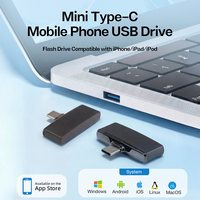 Flash Drive USB OTG Flash Drive USB 3.0 Tipe C Flash Drive USB Logam Portabel Antarmuka Ganda untuk Ponsel Tablet Laptop