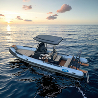 Bateau de pêche à cabine en aluminium à coque en V profonde, 700 Rib Boat, Allemagne, haute vitesse, entièrement soudé, vente chaude