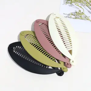 French Banana Clip Grip Vintage Clincher Combs Tool Accessories Fishtail Round Hair Clips Combs for Flexible Ponytail Holder