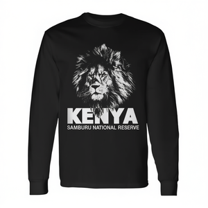 Camiseta de manga larga de la Reserva de Leones de Samburu, Kenia, diseño de vida silvestre africana para safari - Product Image 3