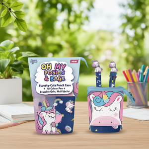Oh My Pop Sweety-Cute Pencil Case + 10-Colour <b>Pen</b> + <b>Erasable</b> Gel <b>Pen</b>, Multicolour - Product Image 3