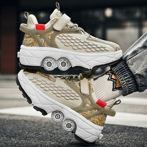Nouveaux patins à roulettes déformables 2-en-1 pour sports de plein air avec <span class=keywords><strong>4</strong></span> <span class=keywords><strong>roues</strong></span> rétractables pour adultes et adolescents - Product Image 1