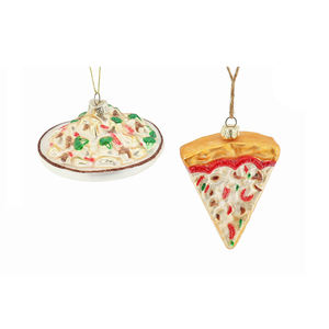 Pizza patatas fritas hamburguesa colgante de cristal a juego adornos de árbol de <span class=keywords><strong>Navidad</strong></span> decoraciones festivas de Nochevieja tocino creativo - Product Image 6