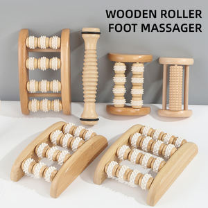 Masseur de pieds en bois de luxe, rouleau pour soulager la douleur des pieds, massage de la neuropathie, épine calcanéenne, fasciite plantaire, couleur naturelle, solide - Product Image 2