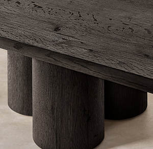 Tavolo da Pranzo di Design di Lusso con Supporti Cilindrici in Legno Forgiato a Mano per Arredamento <span class=keywords><strong>Soggiorno</strong></span> - Product Image 6