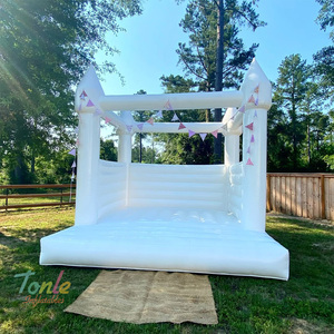 Inflatable lâu đài đám cưới trắng Inflatable thư bị trả lại nhà nhảy lâu đài <span class=keywords><strong>bouncy</strong></span> lâu đài với slide và bóng Pit - Product Image 3