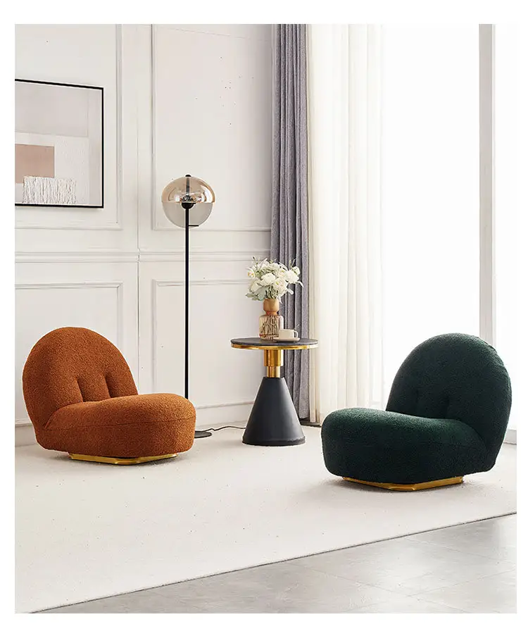 light luxury lam fleece fabric indoor living room office sponge filling wholesale beanbag sofa chair