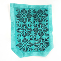 Patch en tissu pour point de croix, broderie florale ethnique, badge géométrique en satin à coudre pour vêtements, sacs, décoration DIY