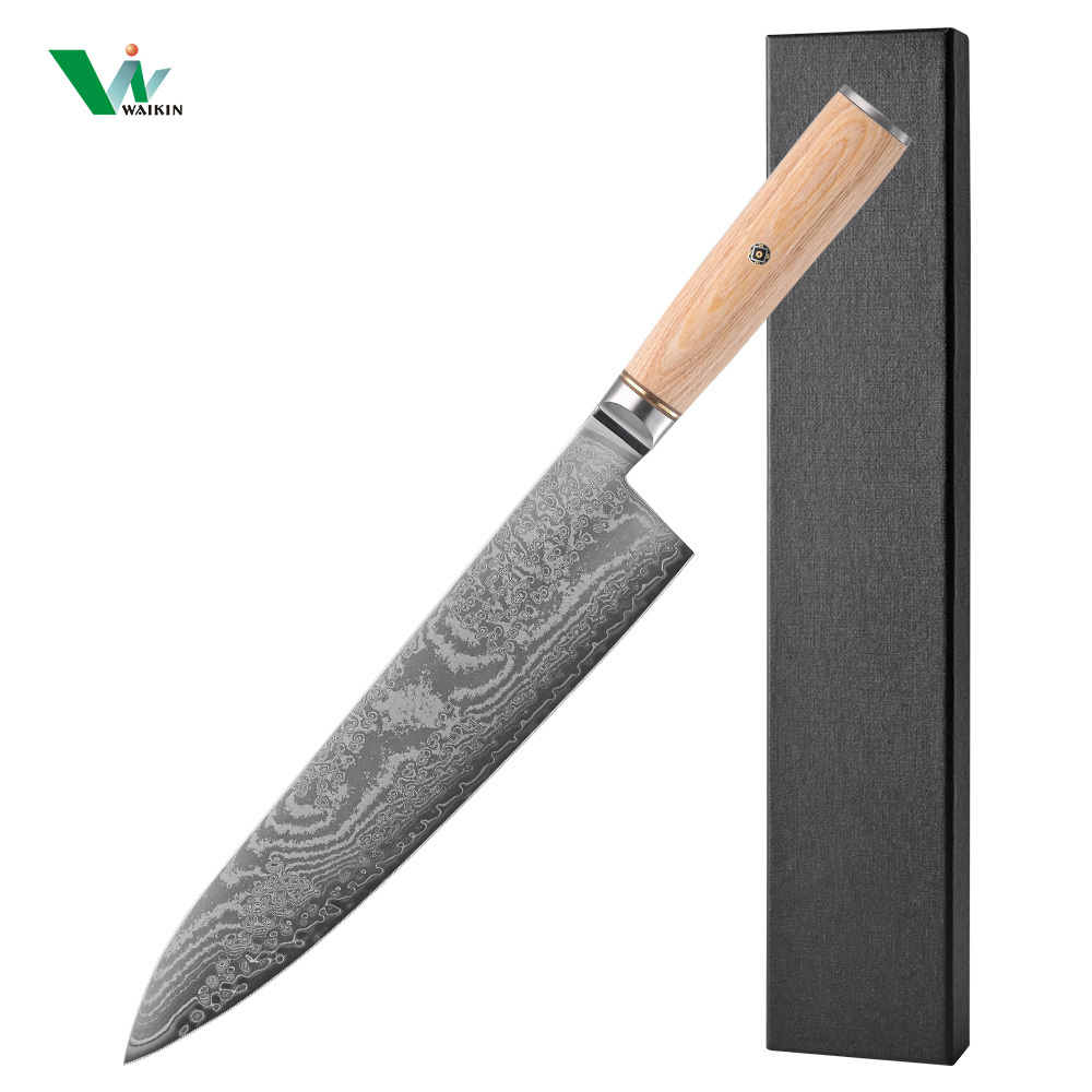 Couteau de chef 9" avec manche en bois de pakkawood jaune