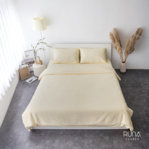 Housse de couette en coton jaune délavé, haute qualité, douce, respirante, pour hôtel, lavable, anti-boulochage, non toxique - Product Image 1