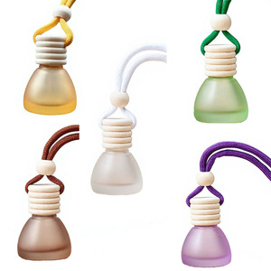 8ML Empty Round Frost Glass <b>Car</b> Air Freshener Bottle with Screw Cap 8ml Refillable Perfume <b>Diffuser</b> for Home <b>Fragrance</b> - Product Image 1
