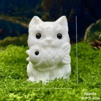 Vente en gros de sculptures d'animaux en jade blanc naturel, pierres de guérison en cristal, figurines d'animaux mignons pour la décoration de la maison