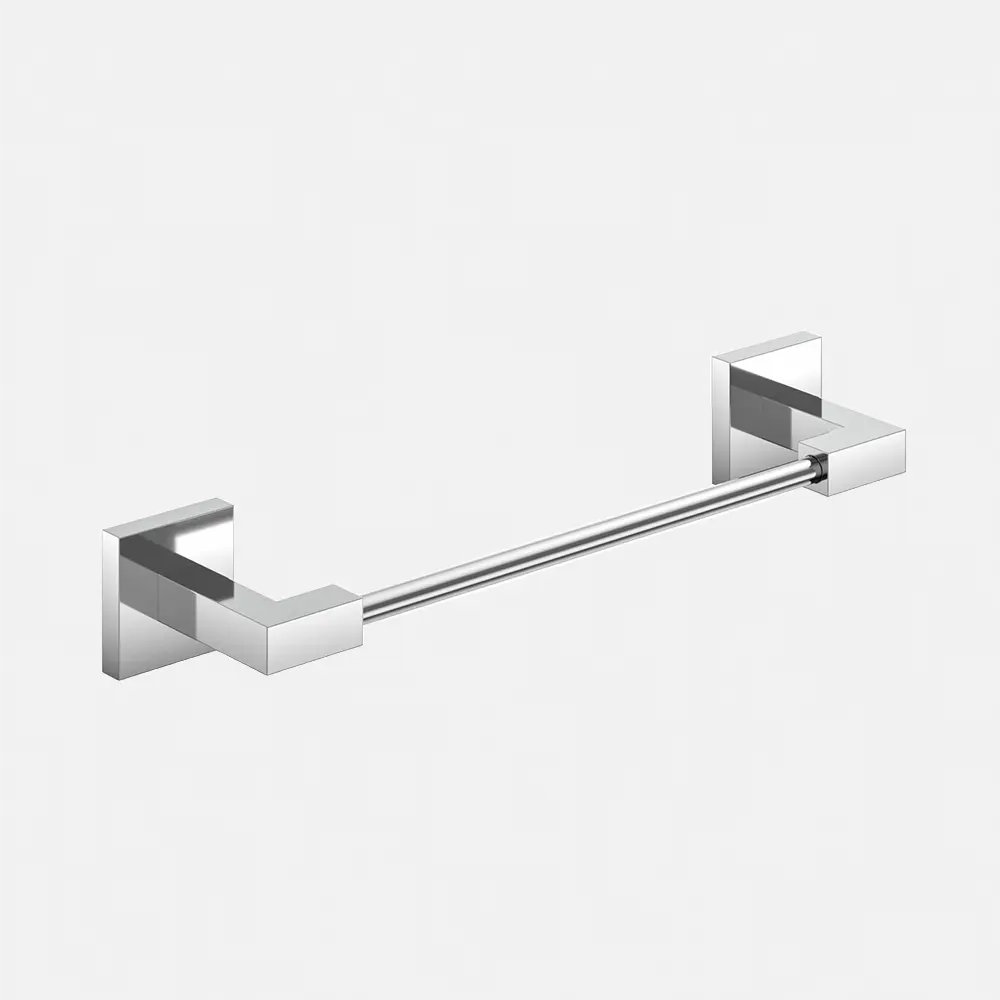 Ensemble d'accessoires de salle de bain en acier inoxydable 304 solide Rail à barre unique Support en métal Design carré Chrome Towe Shelf l Holders