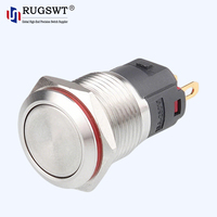 Interrupteur à bouton-poussoir industriel momentané sans LED de 16 mm, étanche IP65