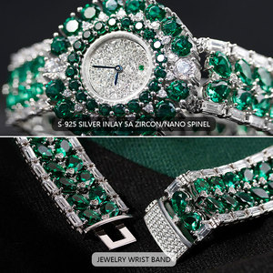 Reloj de Pulsera de Cuarzo de Lujo para Mujer, Proveedores de Relojes de Cuarzo con Diamantes Verdes, Diseño Personalizado, Modelo SL2002 - Product Image 3