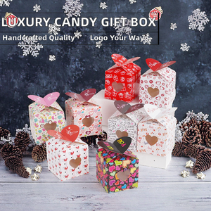 Custom High-End Recyclable Handmade Chocolate Cardboard <b>Folders</b> <b>Box</b> Embossed UV Coating Handle Ribbon for Christmas Gifts - Product Image 2