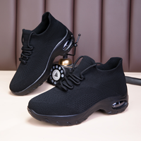 Chaussures de marche classiques pour femmes, respirantes, avec coussin d'air, dessus en coton, antidérapantes, légères, pour la course à pied, printemps automne