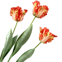 Bunga Tulip Buatan 3D Gradient Artificial Parrot Tulip Real Touch Moisturizing untuk Buket Pernikahan Dekorasi Interior Rumah