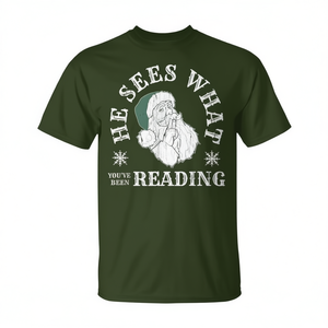 Camiseta de Papá Noel con la frase "Veo lo que estás leyendo", regalo navideño, ropa unisex para hombres y mujeres - Product Image 2