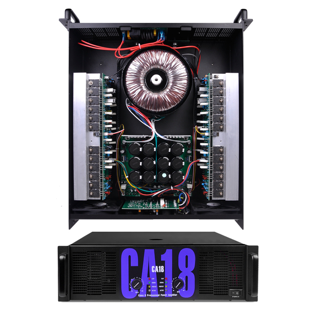 CA18 High Power Amplifier 2 Channel Audio Amplifier 1500W Rated Power Class H Stereo Amp for Live Performance PA System