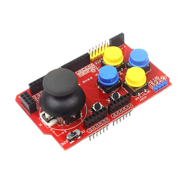 Joystick Shield Expansion Board with Analog Control & Keyboard/Mouse Emulation for Arduino