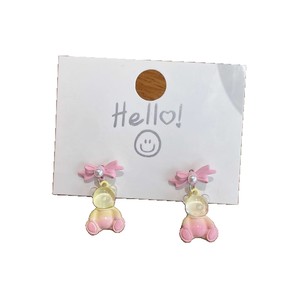 Aretes con Diseño de Osito Adorable, Chapados en Oro, de Aleación, para Mujer, Set de Regalo con Detalles de Cristal y Diamantes de Imitación - Product Image 3