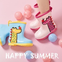 Bottes de pluie en PVC à imprimé animal mignon pour enfants, bottes en caoutchouc légères et imperméables pour tout-petits et bébés, pour l'hiver, l'été et l'automne