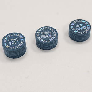 中国制造14毫米蓝色加赞泳池球杆提示高级软/混合最大/抓地力硬日本进口皮革台球球杆提示 - Product Image 6