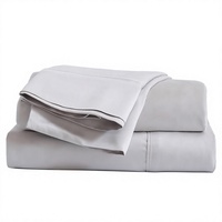 Ensemble de draps Softr Queen gris uni en viscose de bambou ultra doux avec poche profonde de 16 pouces
