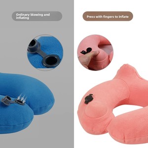 Almohada inflable ligera en forma de U para el cuello, protección de la columna cervical, cojín de viaje para avión y coche, respaldo para la cintura, para siesta - Product Image 5