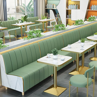 Vente en gros de meubles canapé siège cabine restaurant tissu canapé léger luxe café table à manger et chaises ensembles