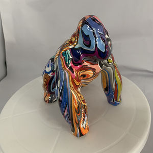 Graffiti transfert d'eau Animal décor de bureau Sculpture orang-outan vente en gros décor de maison Statue de gorille <span class=keywords><strong>sur</strong></span> <span class=keywords><strong>pied</strong></span> bricolage décor de maison - Product Image 3