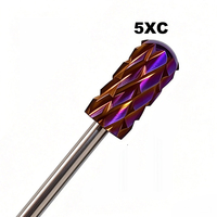Fraise à ongles en carbure de silicium, forme baril, à surface lisse, pour ponceuses électriques, coloris violet, tailles 4XC et 5XC, pour un usage sûr des ponceuses électriques.