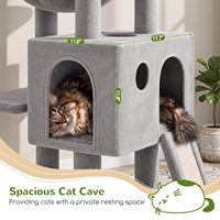 Mehrstöckiger Indoor-Katzenturm mit Gepolstertem Liegeplatz Hängematte Katzenhaus und Natürlichen Sisal-Kratzpfosten