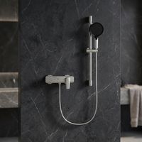 Ensemble de douche Weihao en laiton nickel brossé avec bouton piano, fixation murale, 2 fonctions, pour salle de bain