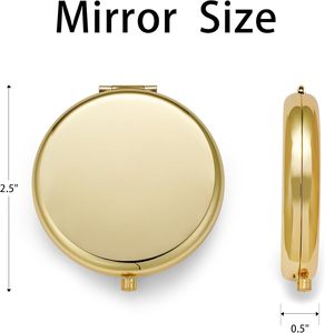 Miroir cosmétique de poche rond double face personnalisé avec logo, mini miroir personnel à tenir à la main - Product Image 3