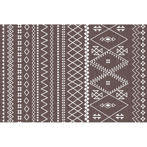Tapis d'intérieur EIFFEL HOME, motif kilim plantes et fleurs, en fibre de polyester, lavable en machine, pour la maison, le studio, les escaliers - Product Image 1