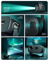 Projecteur portable Android MOK Q3 Mini 4K LCD, 6000 lumens, lumière LED, correction automatique de la distorsion trapézoïdale, garantie 1 an, home cinéma