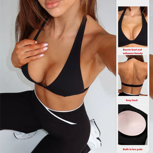 XW-YY188 Customized Pilates Fitness <strong>Halter</strong> Yoga Running <strong>Bra</strong> High-quality Gym Fitness Sportswear Wholesale - Product Image 4