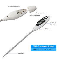 Termometer Makanan Digital Tipe Pena Akurasi Tinggi Pengukur Suhu Bacaan Instan Memori Maksimum Minimum untuk Minyak Cair Susu Sup Daging BBQ