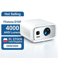 Projecteur de jeu Flixtone D10S 4000 ANSI 4K pour cinéma maison, Android 15 intelligent 3+128G, LED, en stock UE