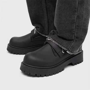 Chaussures de sport décontractées noires pour hommes, à plateforme, à lacets, à <span class=keywords><strong>semelle</strong></span> épaisse, avec fermeture éclair, confortables, antidérapantes, pour les trajets quotidiens - Product Image 3