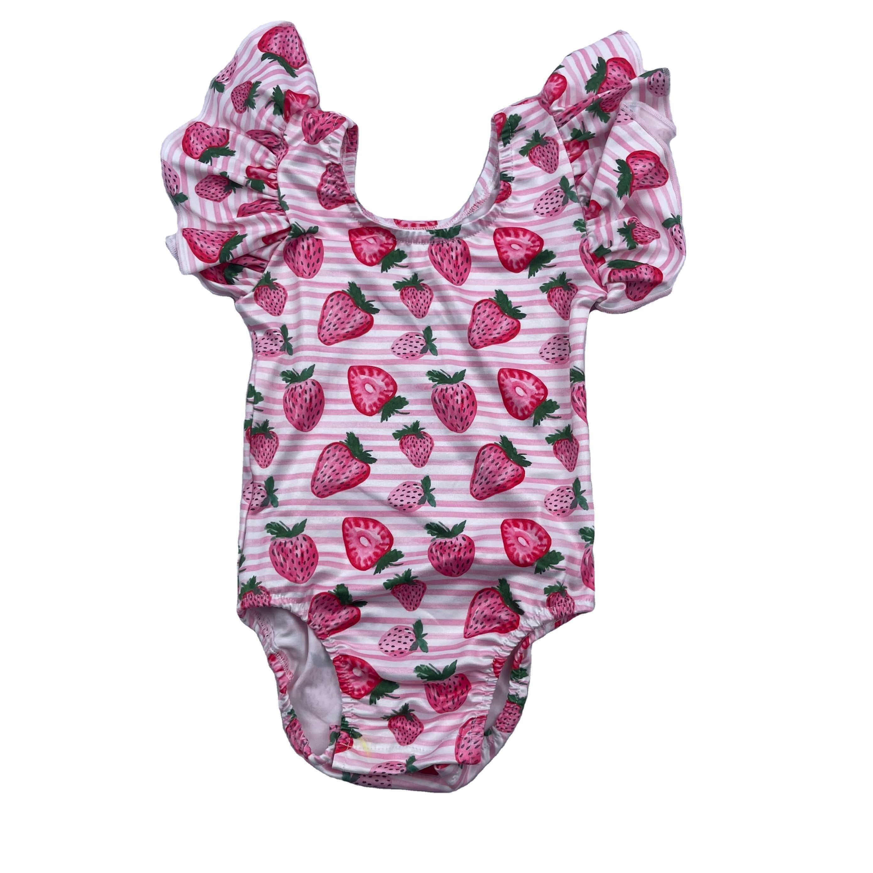 Танцевальная юбка с оборками для маленьких девочек, летнее трико с фруктовым принтом, цветные балетные детские трико с оборками