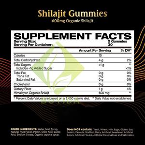 Label pribadi OEM organik <span class=keywords><strong>Shilajit</strong></span> Nepal terbaik di Pakistan Resin murni Rusia <span class=keywords><strong>Shilajit</strong></span> 50% Gummies <span class=keywords><strong>SHILAJIT</strong></span> untuk kesehatan jantung - Product Image 2