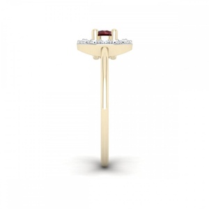 Anillo de Joyería de Diseño Moderno con Corte Redondo, Chapado en Oro de 14K, con Rubí y Circonita Cúbica, para Mujer, Ideal para Fiestas Nocturnas - Product Image 2