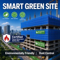 Filet de sécurité de chantier bleu en maille losangée, filet de protection pour échafaudage, filet de protection semi-transparent en maille tissée pour façade de chantier