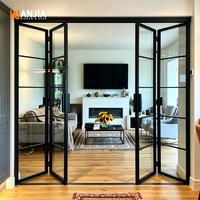 Portes pliantes en aluminium au design grille, idéales pour l'intérieur des maisons et les cuisines - Offre spéciale